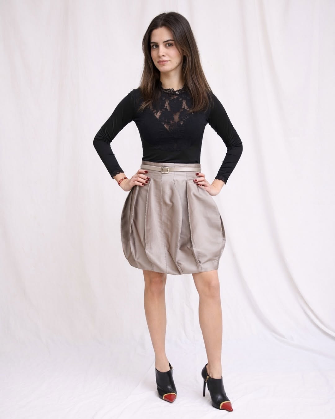 Basil Soda Bubble Skirt — Champagne Taupe