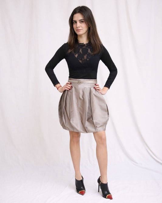 Basil Soda Bubble Skirt — Champagne Taupe